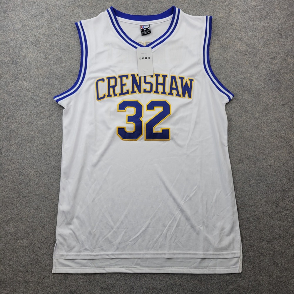 Crenshaw Jersey Mens XL 32 Wright Basketball White Blue Yellow Stitched‎